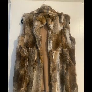 Adrienne Landau Rabbit Fur Vest Medium
